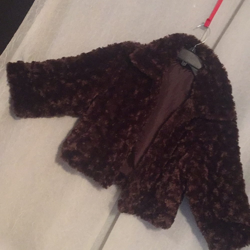 Faux fur brown shrug/bolero